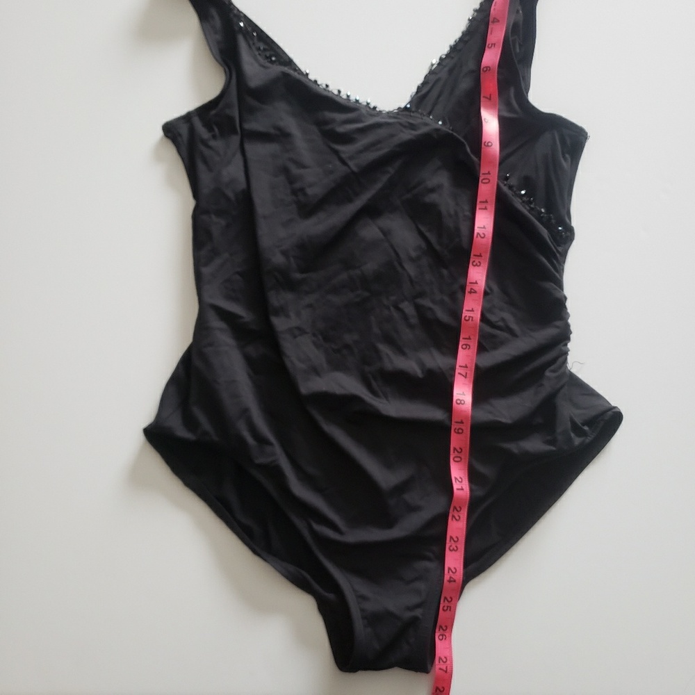 Roxanne Collection Black Beaded Bathing Suit 34C - Picture 5 of 8
